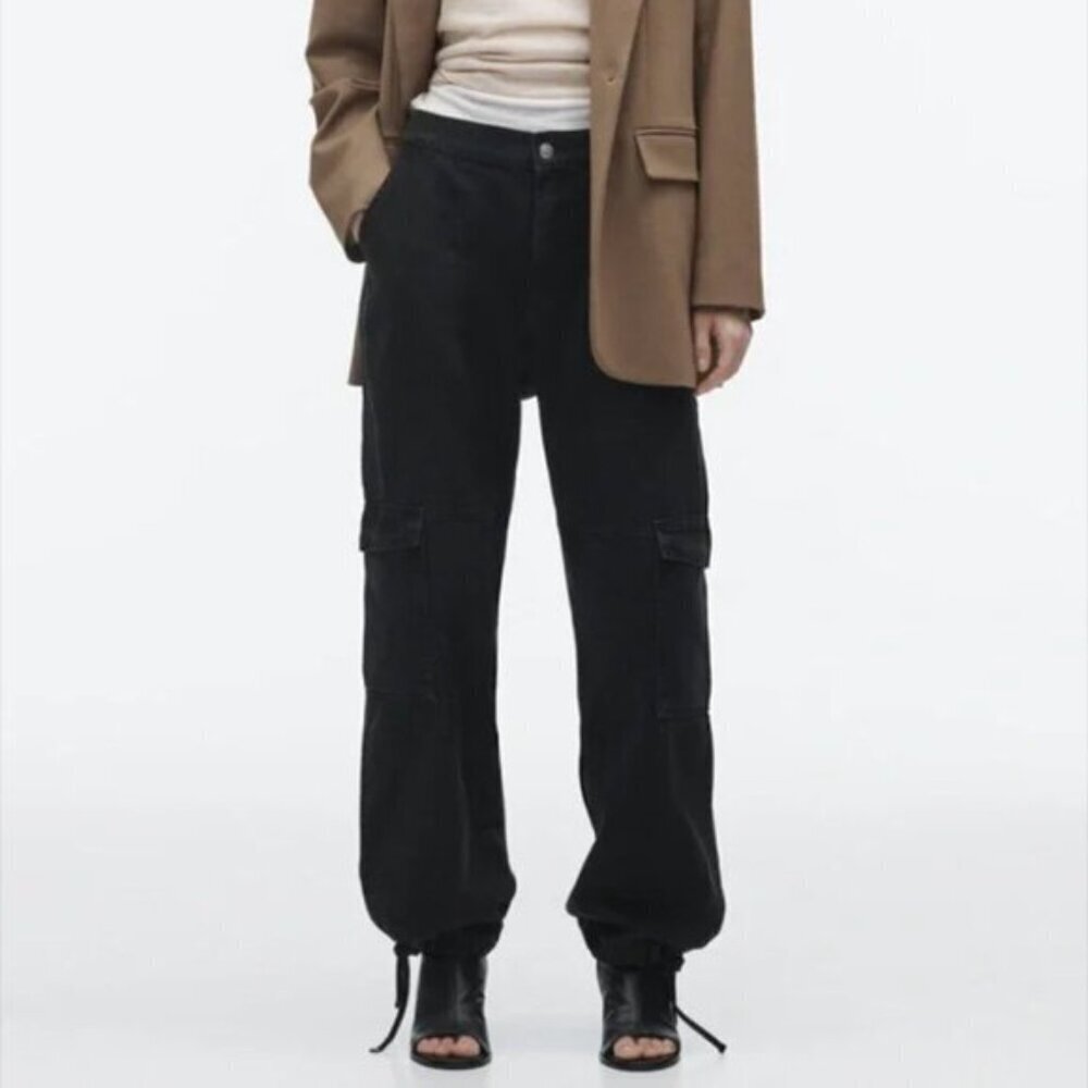 Zara Black Cargo Jeans